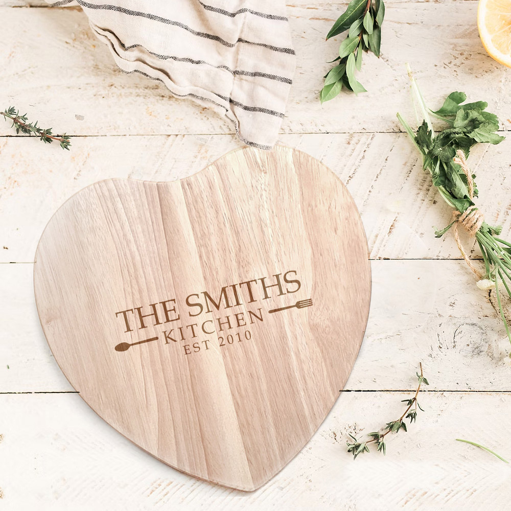 Personalised Chopping Board - Heart Kitchen